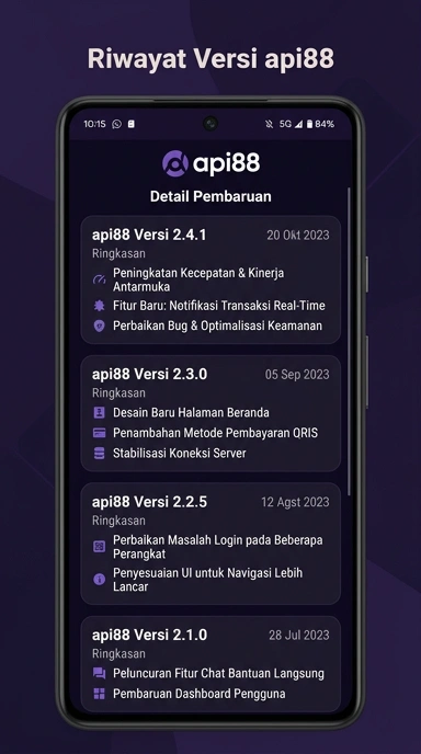 Riwayat Versi Terbaru api88 untuk Pengguna Android