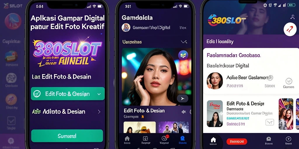 Tampilan utama 380SLOT dengan berbagai fungsi edit foto yang menarik.