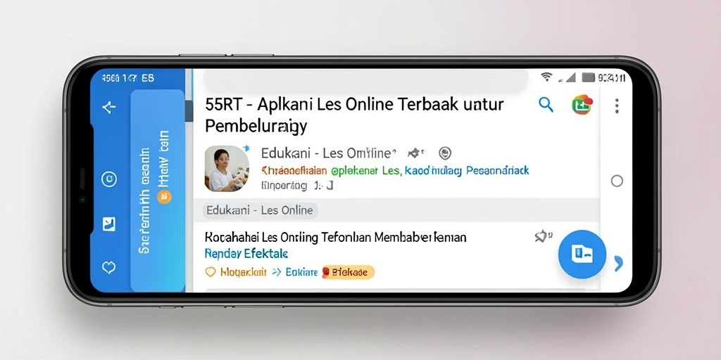 Antarmuka aplikasi 55RT untuk pengalaman Les Online yang menarik.