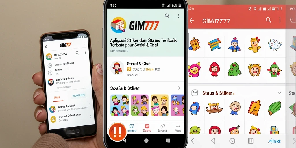Tampilan antarmuka GIM777 yang menarik untuk Status & Stiker.