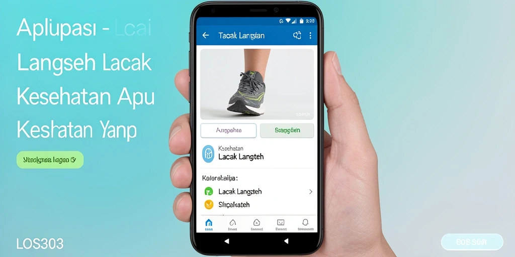 Screenshot antarmuka aplikas LOS303 yang menampilkan fungsi Lacak Langkah.