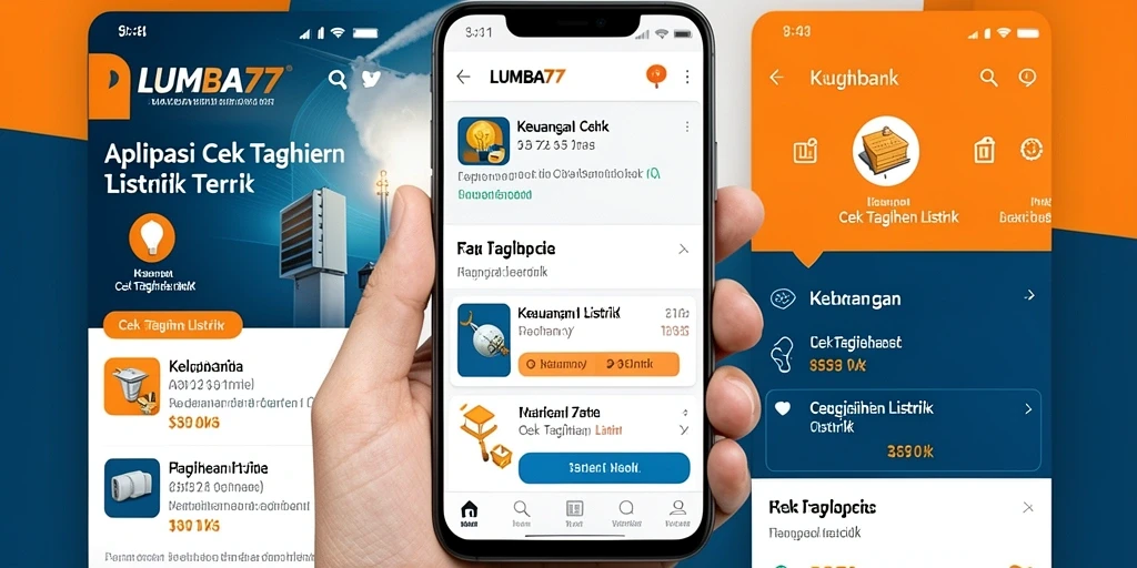 Antarmuka utama LUMBA77 untuk cek tagihan listrik.