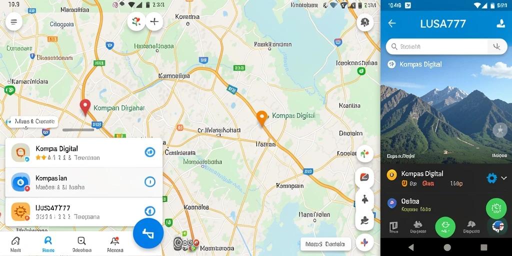 Screenshot utama LUSA777 menampilkan antarmuka kompas digital yang intuitif.