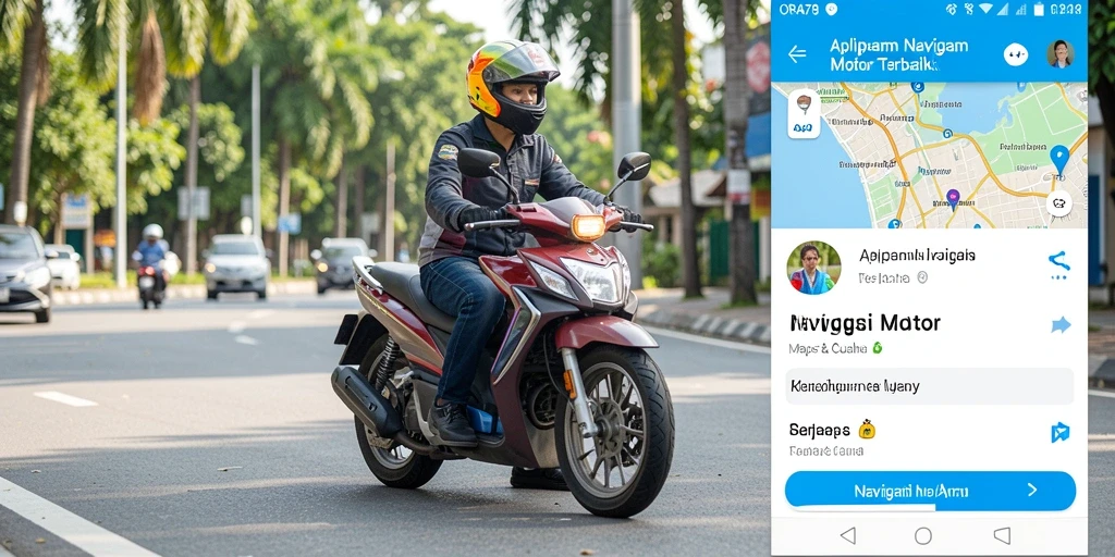 Tampilan antarmuka navigasi motor ORA78 yang jelas dan informatif.