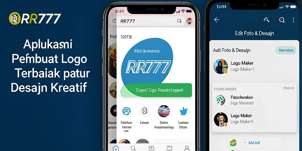 Tampilan utama RR777 menunjukkan antarmuka intuitif untuk pembuatan logo.