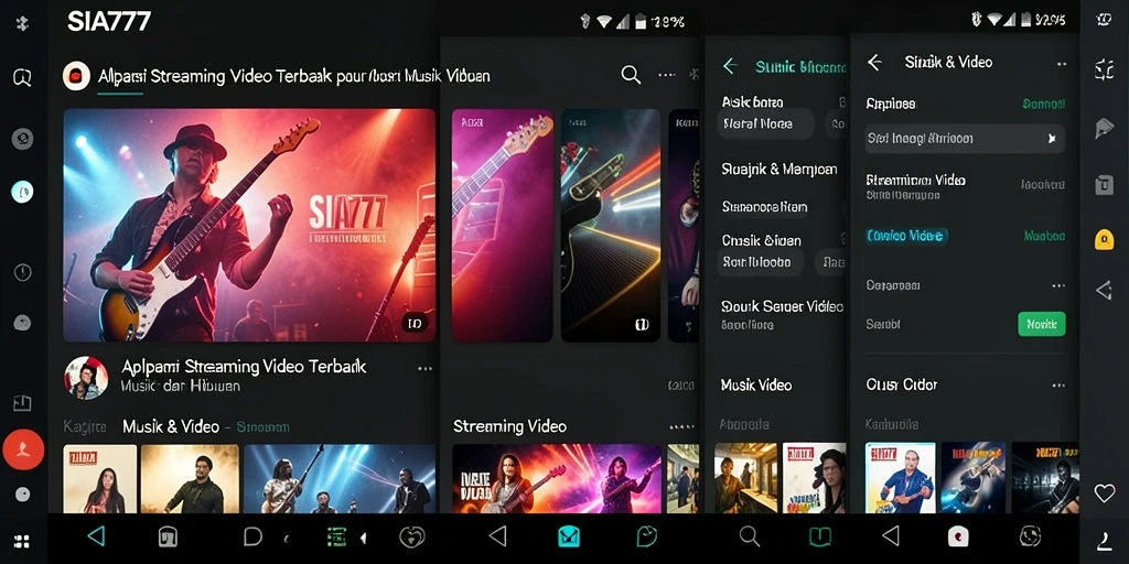 Tampilan antarmuka aplikasi SIA777 untuk streaming video yang menarik.