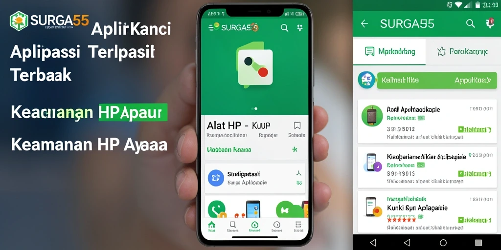 Tampilan antarmuka utama dari aplikasi Kunci Aplikasi SURGA55.